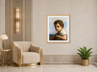 William-Adolphe Bouguereau Print, Joueur de flûte (1878) displayed in an Art Deco interior