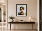 William-Adolphe Bouguereau Print, Joueur de flûte (1878) displayed above a console table