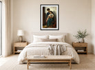 William-Adolphe Bouguereau Print, La grande soeur (1877) displayed above a bed