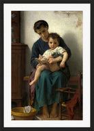 William-Adolphe Bouguereau Print, La grande soeur (1877) in a black frame