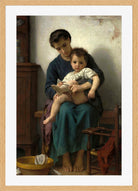 William-Adolphe Bouguereau Print, La grande soeur (1877) in a light oak frame