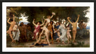 William-Adolphe Bouguereau Print, La Jeunesse de Bacchus (The Youth of Bacchus) (1884) in a black frame