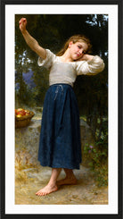 William-Adolphe Bouguereau Print, La paresseuse (1901) in a black frame