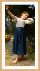 William-Adolphe Bouguereau Print, La paresseuse (1901) in a light oak frame