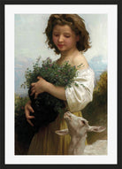 William-Adolphe Bouguereau Print, La petite Esméralda in a black frame