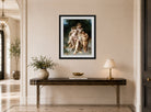 William-Adolphe Bouguereau Print, La Première Discorde (Cain And Abel) (1861) displayed above a console table