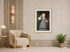 William-Adolphe Bouguereau Print, Le Bruit De La Mer (1871) displayed in an Art Deco interior