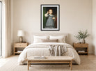 William-Adolphe Bouguereau Print, Le Bruit De La Mer (1871) displayed above a bed