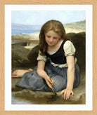 William-Adolphe Bouguereau Print, Le Crabe (1869) in a light oak frame