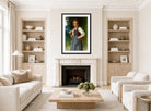 William-Adolphe Bouguereau Print, Le Goûter Aux Champs (1891) displayed in a Scandinavian living room