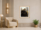 William-Adolphe Bouguereau Print, Le Jour Des Morts (All Saints Day) displayed in an Art Deco interior