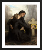 William-Adolphe Bouguereau Print, Le Jour Des Morts (All Saints Day) in a black frame