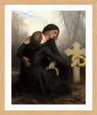 William-Adolphe Bouguereau Print, Le Jour Des Morts (All Saints Day) in a light oak frame