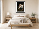 William-Adolphe Bouguereau Print, Le lever (1865) displayed above a bed