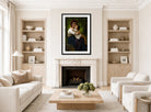 William-Adolphe Bouguereau Print, Le Petit Câlin (1878) displayed in a Scandinavian living room