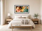 William-Adolphe Bouguereau Print, Le printemps (1858) displayed above a bed