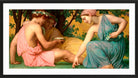 William-Adolphe Bouguereau Print, Le printemps (1858) in a black frame