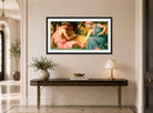 William-Adolphe Bouguereau Print, Le printemps (1858) displayed above a console table