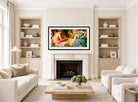 William-Adolphe Bouguereau Print, Le printemps (1858) displayed in a Scandinavian living room