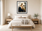 William-Adolphe Bouguereau Print, Le Sommeil (1864) displayed above a bed