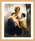 William-Adolphe Bouguereau Print, Le Sommeil (1864) in a light oak frame