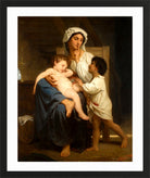 William-Adolphe Bouguereau Print, Le sommeil in a black frame