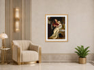 William-Adolphe Bouguereau Print, Le Voeu displayed in an Art Deco interior