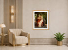 William-Adolphe Bouguereau Print, Les amoureux (1850) displayed in an Art Deco interior