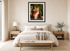 William-Adolphe Bouguereau Print, Les amoureux (1850) displayed above a bed