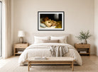 William-Adolphe Bouguereau Print, Les enfants endormis (1868) displayed above a bed