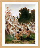 William-Adolphe Bouguereau Print, Les Oréades (1902) in a light oak frame