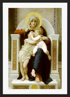 William-Adolphe Bouguereau Print, Madonna with child and John the Baptist (1875) in a black frame