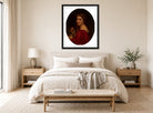 William-Adolphe Bouguereau Print, Marguerite (1868) displayed above a bed