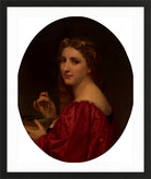 William-Adolphe Bouguereau Print, Marguerite (1868) in a black frame