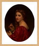 William-Adolphe Bouguereau Print, Marguerite (1868) in a light oak frame