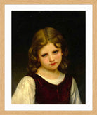 William-Adolphe Bouguereau Print, Mignon in a light oak frame