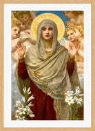 William-Adolphe Bouguereau Print, Ora Pro Nobis (1903) in a light oak frame