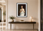 William-Adolphe Bouguereau Print, Pandore (1890) displayed above a console table