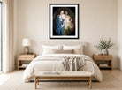 William-Adolphe Bouguereau Print, Philomela and Procne (1861) displayed above a bed