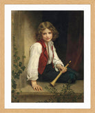 William-Adolphe Bouguereau Print, Pifferaro (1870) in a light oak frame