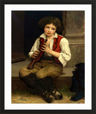 William-Adolphe Bouguereau Print, Pifferaro (1874) in a black frame