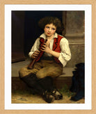 William-Adolphe Bouguereau Print, Pifferaro (1874) in a light oak frame
