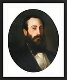 William-Adolphe Bouguereau Print, Portrait de Fernand Bartholoni in a black frame