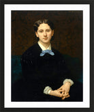 William-Adolphe Bouguereau Print, Portrait de Madame Hoskier (1865) in a black frame