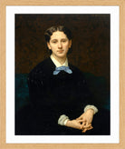 William-Adolphe Bouguereau Print, Portrait de Madame Hoskier (1865) in a light oak frame