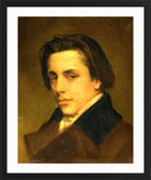 William-Adolphe Bouguereau Print, Portrait Of A Man ( 1850) in a black frame