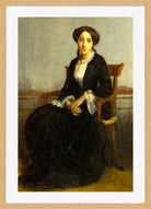 William-Adolphe Bouguereau Print, Portrait of Céline Geneviève in a light oak frame