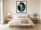William-Adolphe Bouguereau Print, Portrait Of Marie-Célina Brieu (1846) displayed above a bed