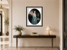 William-Adolphe Bouguereau Print, Portrait Of Marie-Célina Brieu (1846) displayed above a console table