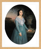 William-Adolphe Bouguereau Print, Portrait Of Marie-Célina Brieu (1846) in a light oak frame